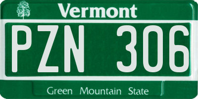 VT license plate PZN306