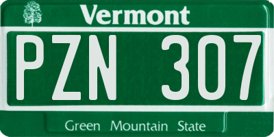 VT license plate PZN307