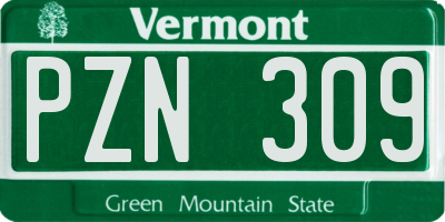 VT license plate PZN309