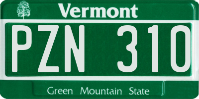 VT license plate PZN310