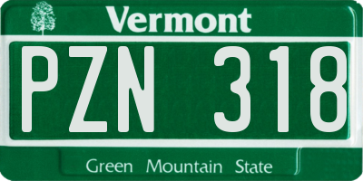 VT license plate PZN318
