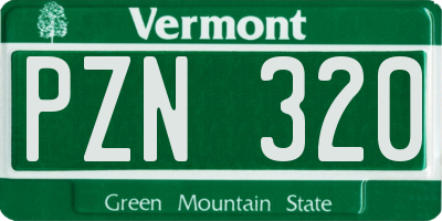 VT license plate PZN320