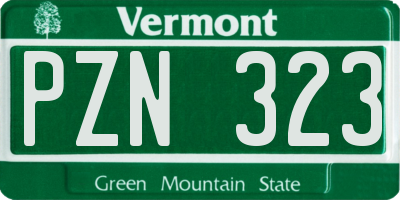 VT license plate PZN323