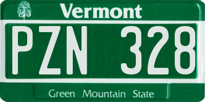 VT license plate PZN328