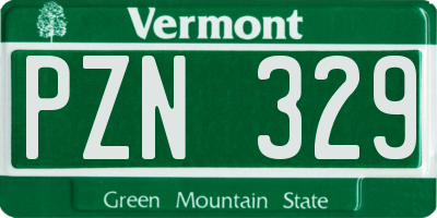 VT license plate PZN329