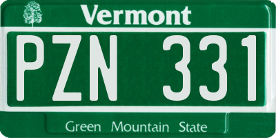 VT license plate PZN331