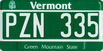 VT license plate PZN335