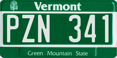 VT license plate PZN341