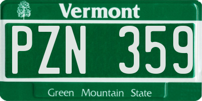 VT license plate PZN359