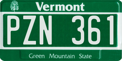 VT license plate PZN361