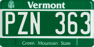 VT license plate PZN363