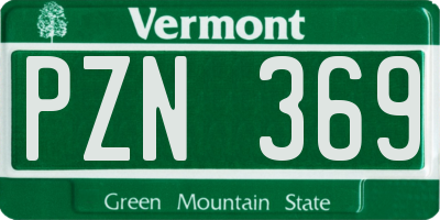 VT license plate PZN369