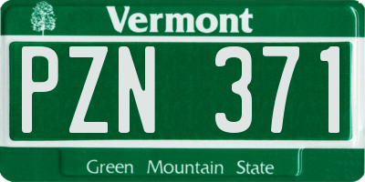 VT license plate PZN371