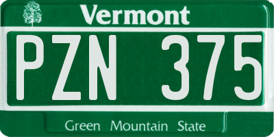 VT license plate PZN375