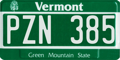 VT license plate PZN385