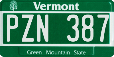 VT license plate PZN387