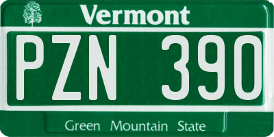 VT license plate PZN390