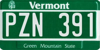 VT license plate PZN391
