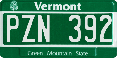 VT license plate PZN392