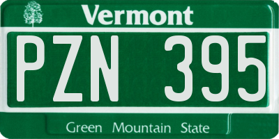 VT license plate PZN395
