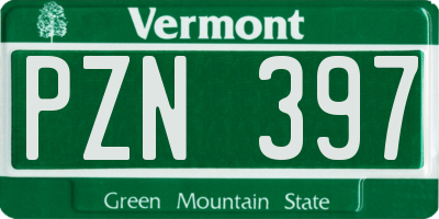 VT license plate PZN397
