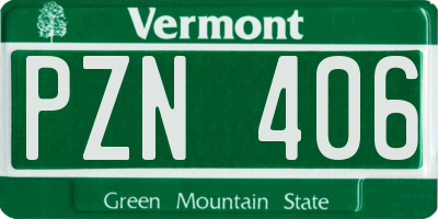 VT license plate PZN406
