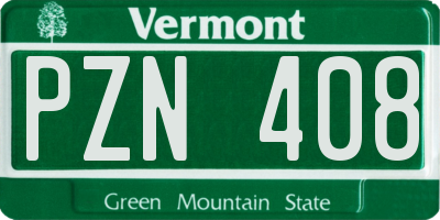 VT license plate PZN408