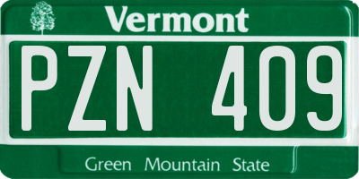 VT license plate PZN409