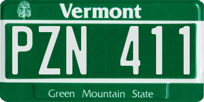 VT license plate PZN411
