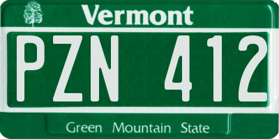 VT license plate PZN412