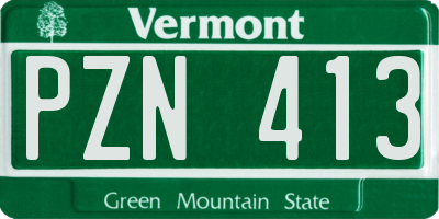 VT license plate PZN413