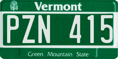 VT license plate PZN415