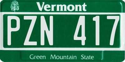 VT license plate PZN417