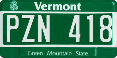 VT license plate PZN418