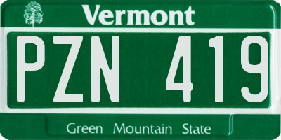 VT license plate PZN419