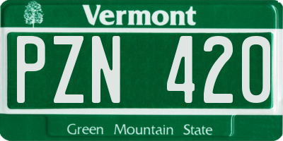 VT license plate PZN420