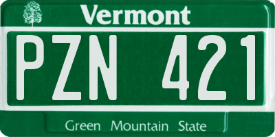 VT license plate PZN421