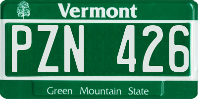 VT license plate PZN426