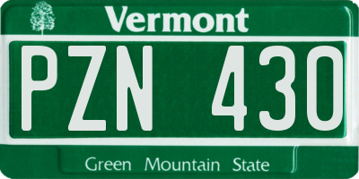 VT license plate PZN430
