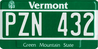 VT license plate PZN432