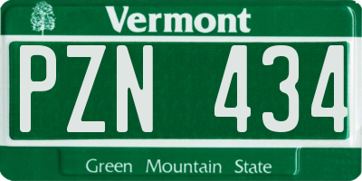 VT license plate PZN434