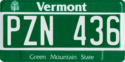VT license plate PZN436