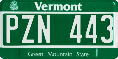VT license plate PZN443