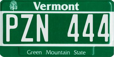 VT license plate PZN444