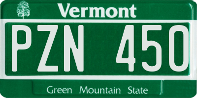 VT license plate PZN450