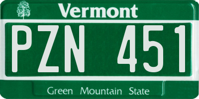 VT license plate PZN451