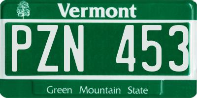 VT license plate PZN453