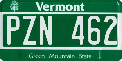 VT license plate PZN462