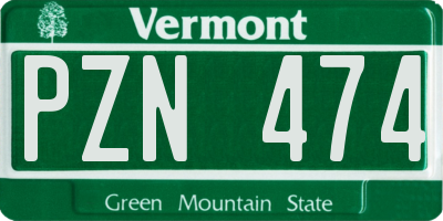 VT license plate PZN474