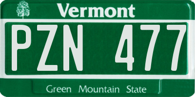 VT license plate PZN477